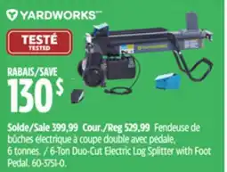 Canadian Tire Yardworks 6-Ton Duo-Cut Electric Log Splitter with Foot Pedal offer