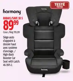 Canadian Tire High-Back Booster Car Seat with Latch harmony offer