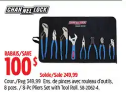 Canadian Tire Channel lock 8-Pc Pliers Set with Tool Roll offer