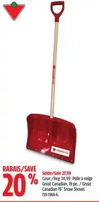 Canadian Tire Great Canadian 19˝ Snow Shovel offer