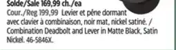 Canadian Tire Schlage Combination Deadbolt and Lever in Matte Black, Satin Nickel offer