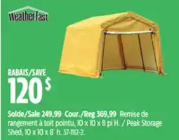 Canadian Tire Peak Storage Shed, 10 x 10 x 8´ h offer