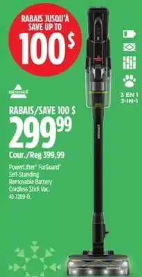 Canadian Tire PowerLifter FurGuard Self-Standing Removable Battery Cordless Stick Vac offer