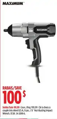 Canadian Tire 1⁄2˝ Nut-Busting Impact Wrench, 8.5A offer