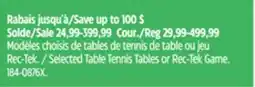 Canadian Tire Selected Table Tennis Tables or Rec-Tek Game offer
