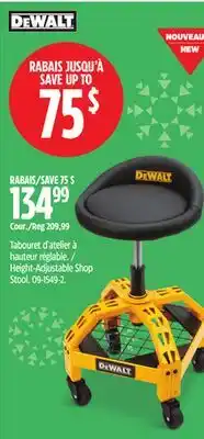 Canadian Tire DEWALT Height-Adjustable Shop Stool offer