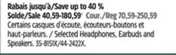 Canadian Tire JBL Selected Headphones, Earbuds and Speakers offer