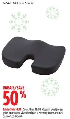 Canadian Tire Autotrends Memory Foam and Gel Cushion offer