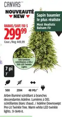 Canadian Tire CANVAS Adeline Downswept Pre-Lit Twinkle Tree offer
