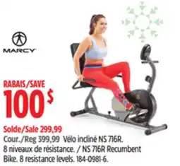 Canadian Tire Marcy NS 716R Recumbent Bike offer