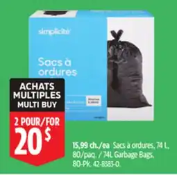 Canadian Tire 74L Garbage Bags, 80-Pk offer