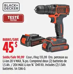 Canadian Tire 20V MAX Li-Ion 3⁄8˝ Drill Kit. Includes (2) 1.5Ah batteries offer