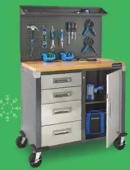 Canadian Tire Mastercraft 40˝ 4-Drawer Work Centre with Pegboard and 23 Hooks offer