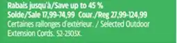 Canadian Tire Selected Outdoor Extension Cords offer