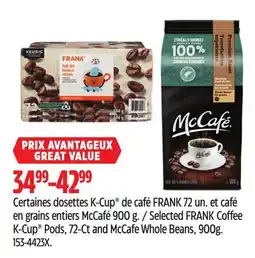 Canadian Tire Selected FRANK Coffee K-Cup Pods offer