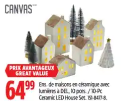 Canadian Tire CANVAS 10-Pc Ceramic LED House Set offer