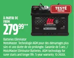 Canadian Tire MotoMaster Eliminator Batteries offer