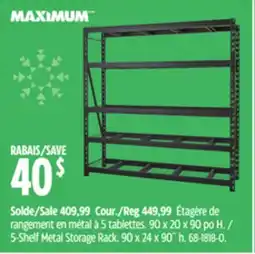 Canadian Tire 5-Shelf Metal Storage Rack offer