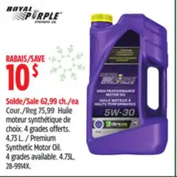 Canadian Tire Premium Synthetic Motor Oil. 4 grades available offer