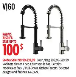 Canadian Tire Vigo Pull-Down Kitchen Faucets offer