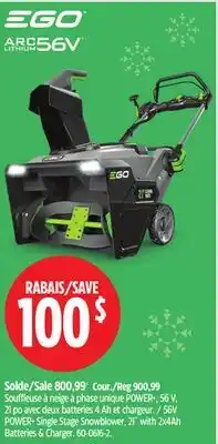 Canadian Tire 56 V POWER+ Single Stage Snowblower offer