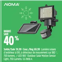 Canadian Tire NOMA LED 180° Outdoor Solar Motion Sensor Light, 750 Lumens offer