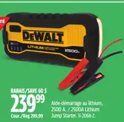 Canadian Tire 2500A Lithium Jump Starter Dewalt offer