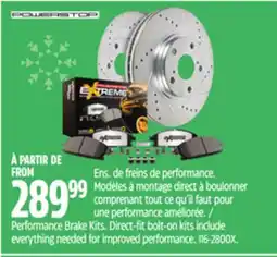 Canadian Tire POWERSTOP Performance Brake Kits offer