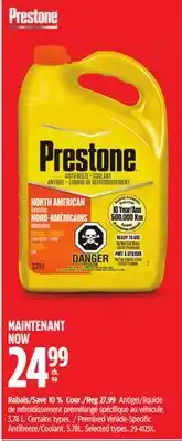 Canadian Tire Prestone Premixed Vehicle-Specific Antifreeze/Coolant, 3.78L offer