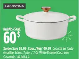 Canadian Tire 7-Qt White Enamel Cast-Iron Casserole offer