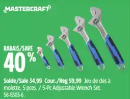 Canadian Tire 5-Pc Adjustable Wrench Set offer