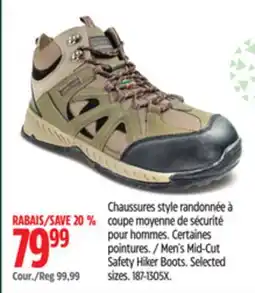 Canadian Tire Men's Mid-Cut Safety Hiker Boots offer