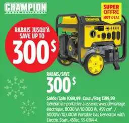 Canadian Tire 8000W/10,000W Portable Gas Generator with Electric Start, 459cc offer