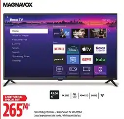 Canadian Tire Magnavox 43 Roku Smart TV offer