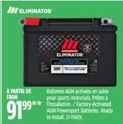 Canadian Tire Motomaster Factory-Activated AGM Powersport Batteries offer