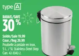 Canadian Tire Type A 5L Stainless-Steel Step Can offer