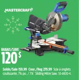 Canadian Tire Mastercraft 7 1⁄4˝ Sliding Mitre Saw offer