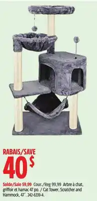 Canadian Tire Cat Tower, Scratcher and Hammock offer