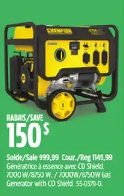 Canadian Tire Champion 7000W/8750W Gas Generator with CO Shield offer