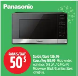 Canadian Tire Panasonic 0.9 Cu-Ft Microwave offer
