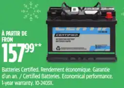 Canadian Tire Certified Batteries offer