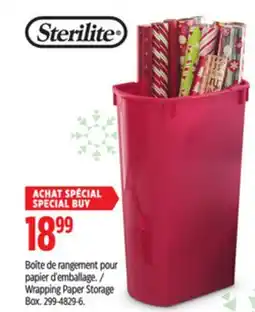 Canadian Tire Sterilite Wrapping Paper Storage offer