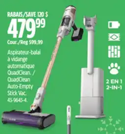 Canadian Tire QuadClean Auto-Empty Stick Vac offer