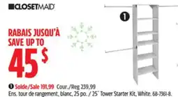 Canadian Tire ClosetMaid Tower Starter Kit, White offer