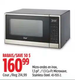 Canadian Tire Master Chef .3 Cu-Ft Microwave, Stainless-Steel offer