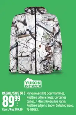 Canadian Tire Men's Reversible Parka, Realtree Edge to Snow offer