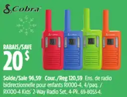 Canadian Tire cobra RX100-4 Kids' 2-Way Radio Set, 4-Pk offer