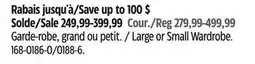 Canadian Tire Large or Small Wardrobe offer