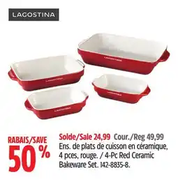 Canadian Tire Lagostina 4-Pc Red Ceramic Bakeware Set offer