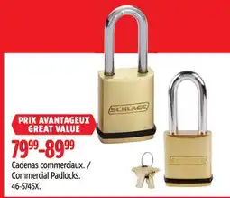Canadian Tire SCHLAGE Commercial Padlocks offer